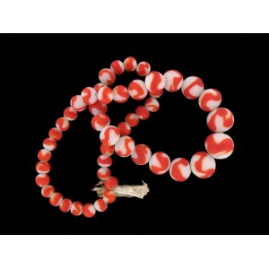 Collier chute bicolore blanc rouge 