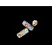 Perle tube mouchetée multicolore 20x9 mm