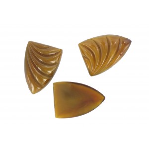 Shell shaped cabochon, brown, 26x18 mm