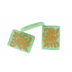 Cabochon rectangle vert 24x18 mm