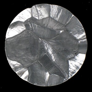 Cabochon rond "rocher" hématite 35 mm