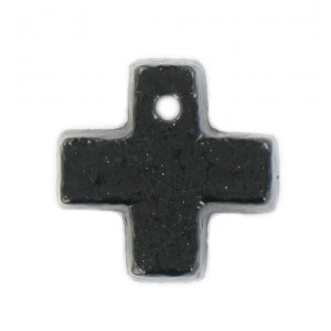 Cross pendant black 15 mm