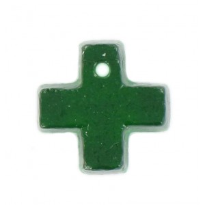 Pendentif croix émeraude 15 mm