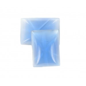 Cabochon rectangle lune bleu 24x17 mm