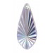 Pendentif poire strié Cristal AB 40x18 mm