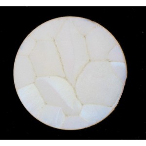 Round "rock" crystal mat AB cabochon 35 mm