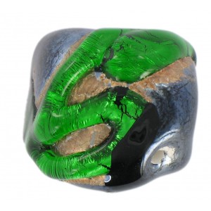 Cube emerald and black 25 mm with silver inside