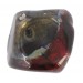 Perle cube volcanique rubis et noir 25 mm