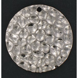 Nickel plated hammered round sequin 30 mm