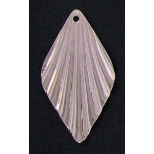 Nickel plated diamond shape corrugated pendant 39x22 mm