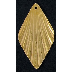 Gilded diamond shape corrugated pendant 39x22 mm