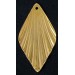 Gilded diamond shape corrugated pendant 39x22 mm