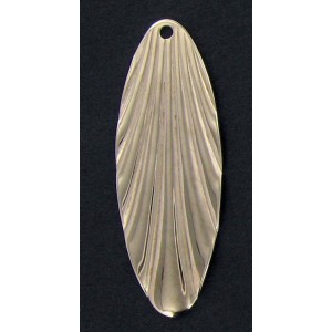 pendentif oval ondulé nickelé 48x18 mm