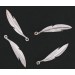 Silver plated feather pendant 37 mm