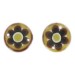 rondelle plate marron 2 trous décor fleur 13 mm