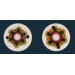 rondelle plate blanc 2 trous décor fleur 13 mm