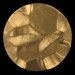 Cabochon rond "rocher" bronze mat 35 mm