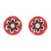 Flat disc red 2 holes flower decoration 13 mm