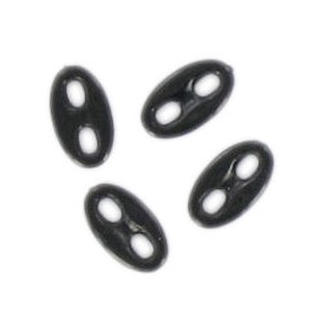 motif ovale plat noir 2 trous 11x6 mm