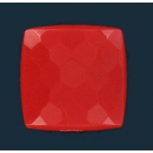 carré facetté bombé rouge 9 mm