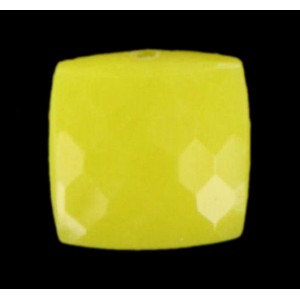  faceted and curved square, yellow 9 mm