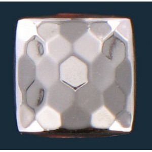  faceted and curved square silver colored 9 mm