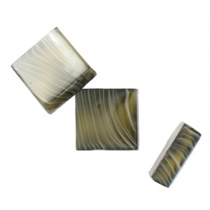 Square cabochon white green 16 mm