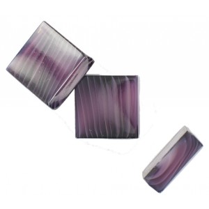 Square cabochon purple white 16 mm