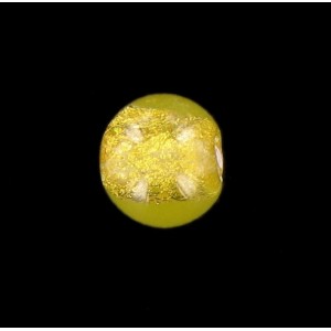 Perle ronde jaune sur feuille d'or 8 mm