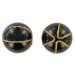 Round bead encircled by metal thread black gilt 28