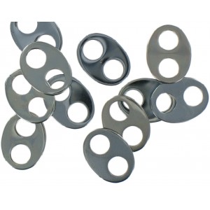 oval link 2 holes gun metal 14x10 mm