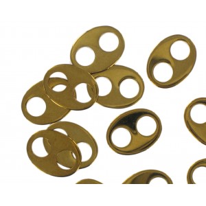 oval link 2 holes golden brown 14x10 mm