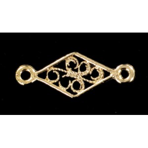 Rhomb link gilded 21x18 mm