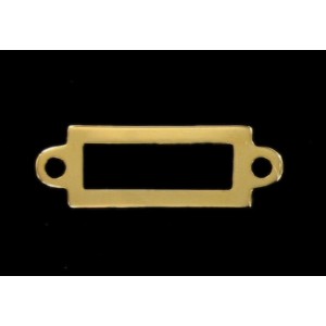 barrette rectangulaire ajourée dorée 24x8 mm