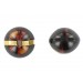tortoiseshell flattened ball encircled with gilt metal 17x20 mm