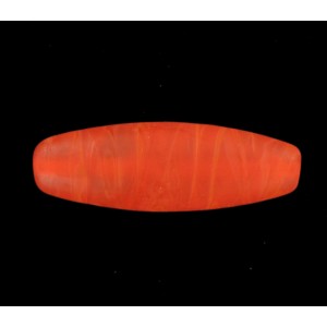 matt olive bead, orange 35x12 mm