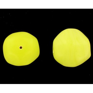 Matt baroque bead, yellow 22 mm