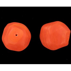 Matt baroque bead, orange 22 mm