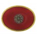 Oval enamelled brass plaque red 73x55 mm