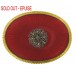 Oval enamelled brass plaque red 73x55 mm