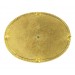 Oval enamelled brass plaque blue 73x55 mm