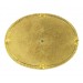 Oval enamelled brass plaque blue 73x55 mm