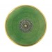Round enamelled brass plaque green 77 mm