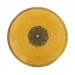 Round enamelled brass plaque topaze 77 mm