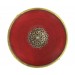 Round enamelled brass plaque red 77 mm