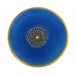 Round enamelled brass plaque blue 77 mm