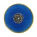 Round enamelled brass plaque blue 77 mm