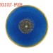 Round enamelled brass plaque blue 77 mm