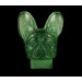 Glass head of dog with flat back foiled, emerald 42x25 cm