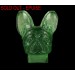 Glass head of dog with flat back foiled, emerald 42x25 cm